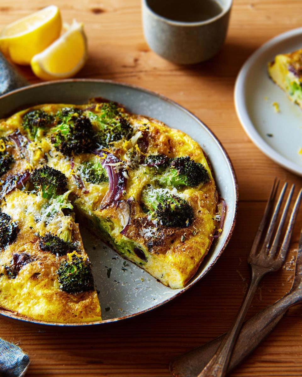 A delicious frittata with broccoli and red onion, a perfect example of 25 Genius Egg Recipes Ideas for Busy Weeknights.