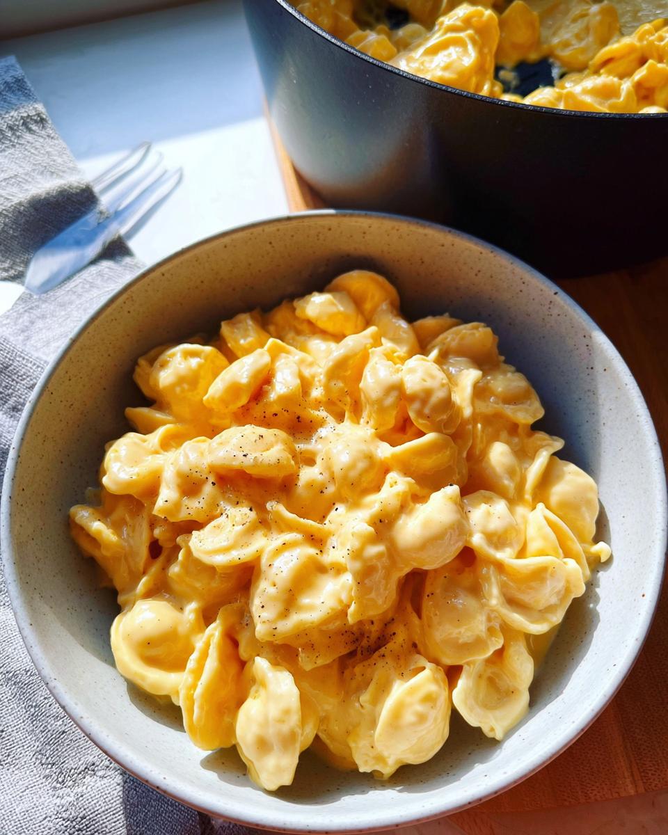 A bowl of creamy macaroni and cheese, a perfect example of easy dinner recipes.