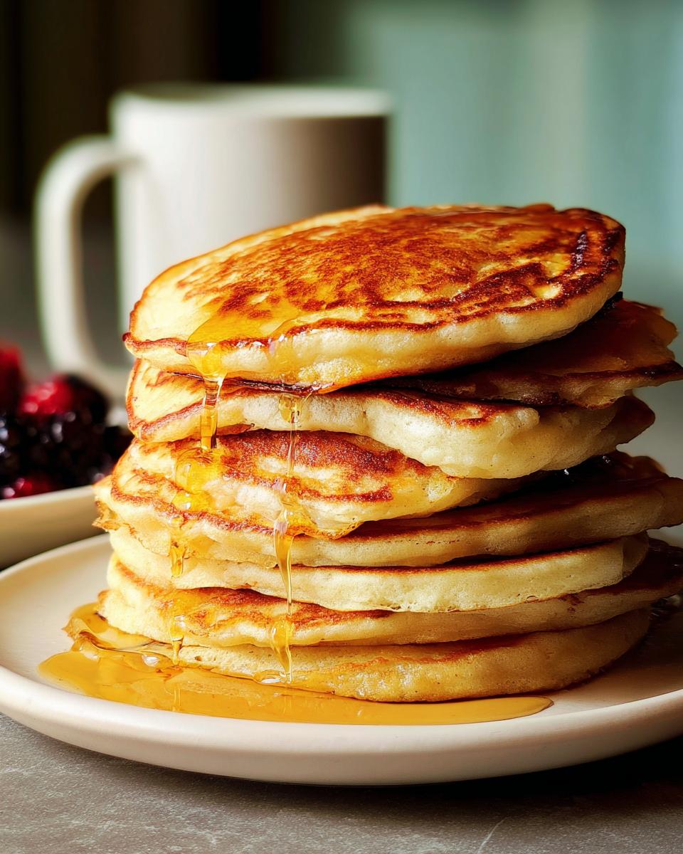 A stack of fluffy pancakes drizzled with syrup, part of The Ultimate Breakfast Ideas Recipes Guide for Beginners.