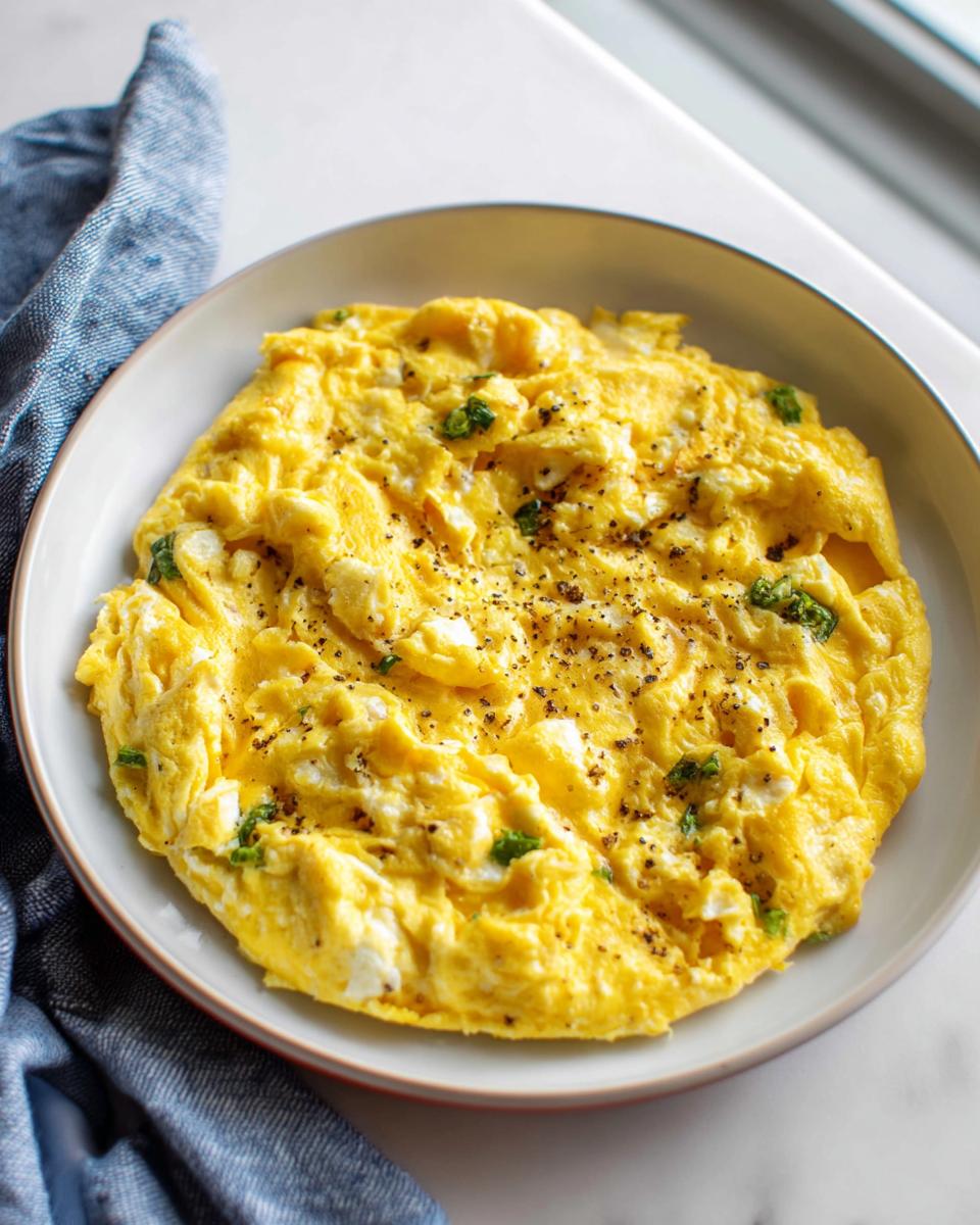 Close-up of a fluffy scrambled egg recipe with green herbs and black pepper, part of The Only Egg Recipes Recipe You’ll Need (2025).