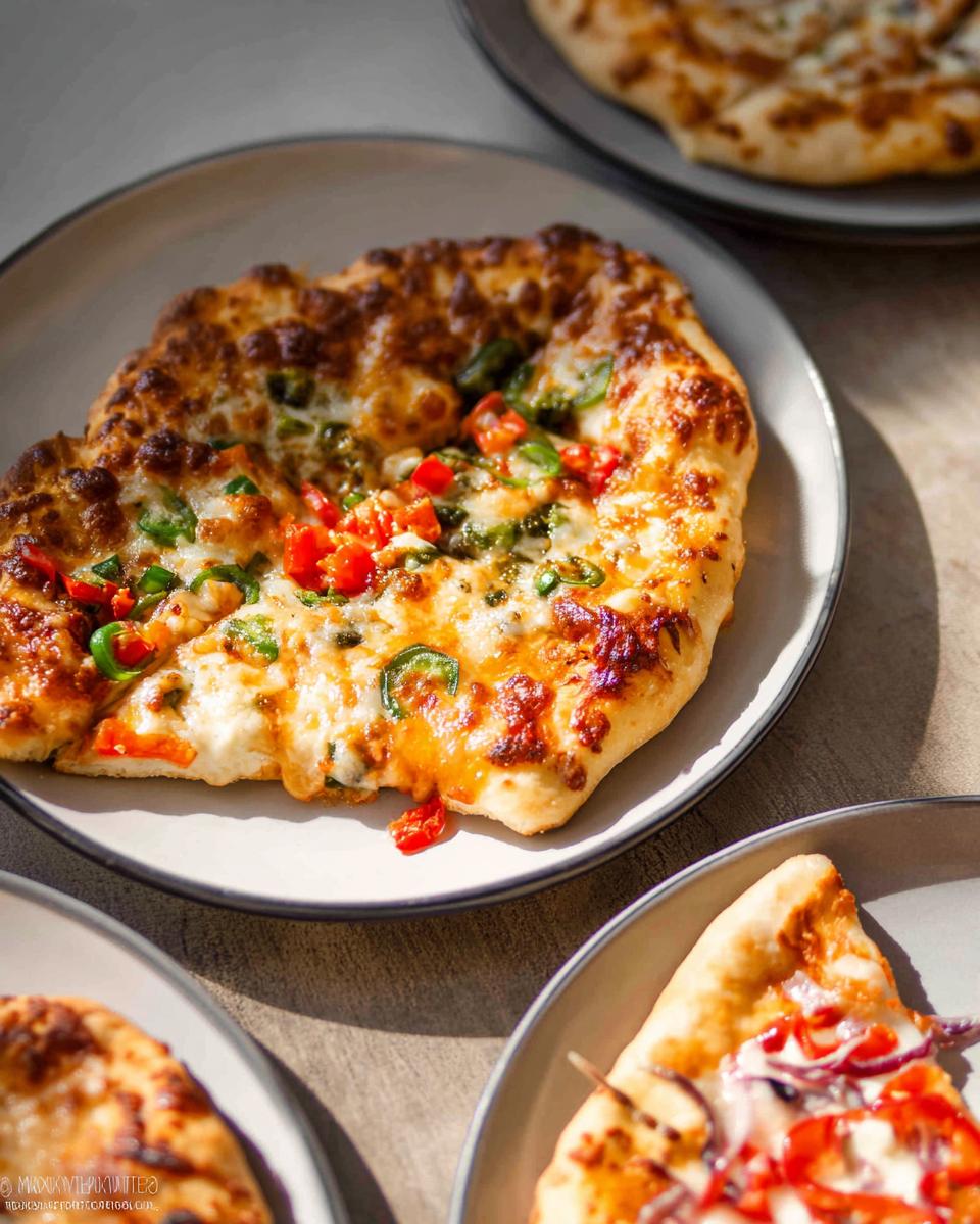 Close-up of a homemade pizza topped with melted cheese, diced tomatoes, and jalapeños, perfect for pizza night.
