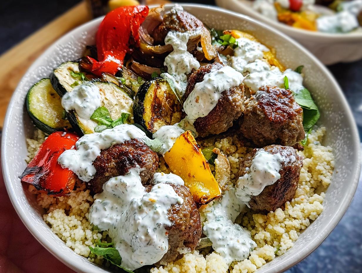 Greek Meatball Bowl Recipe - Featured