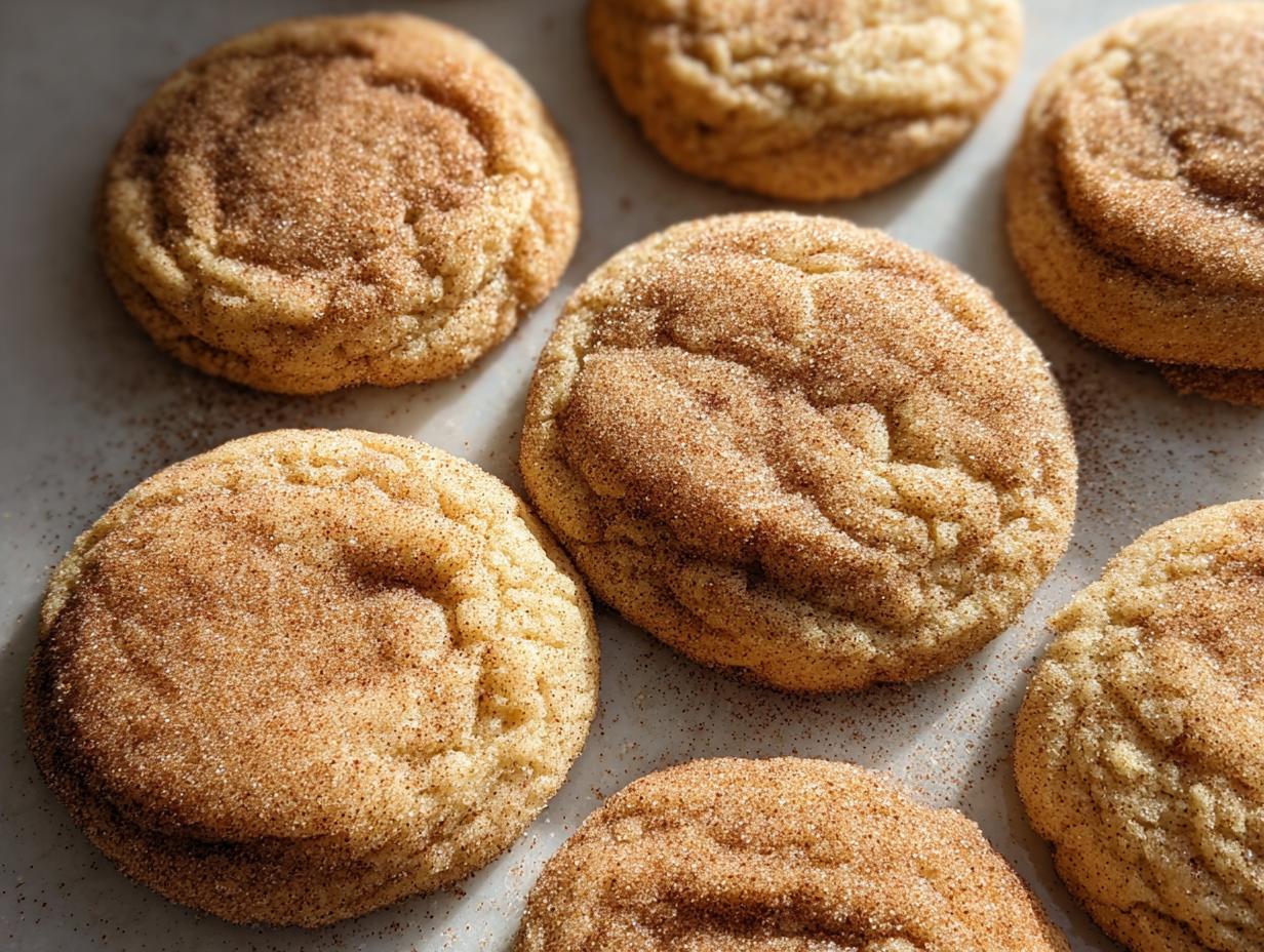 Close-up of several chewy churro cookies, generously coated in cinnamon sugar, ready to be enjoyed.