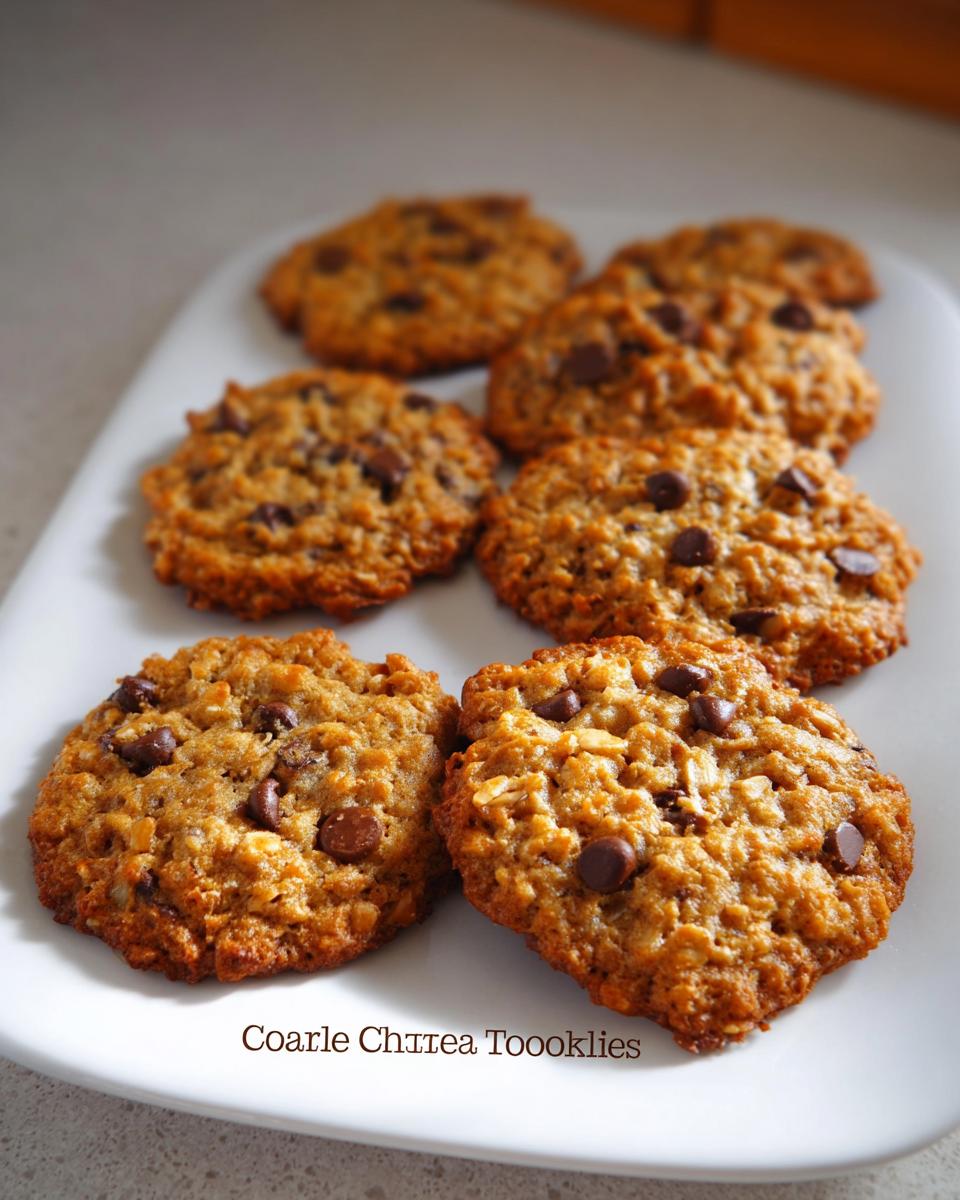 A plate of freshly baked cottage cheese oatmeal cookies with chocolate chips, perfect for a healthy snack.