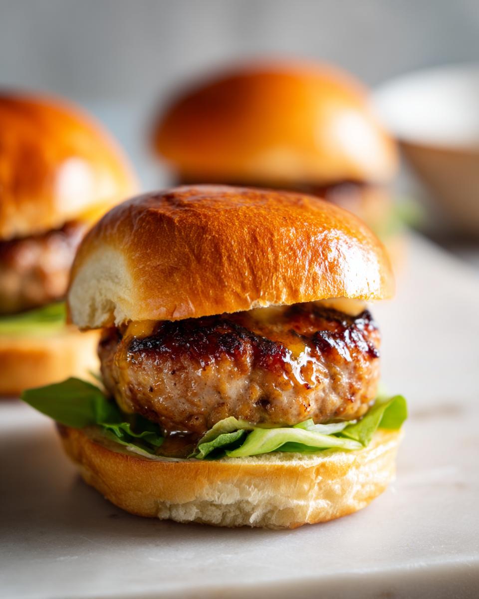 Close-up of a juicy turkey burger on a bun with lettuce, showcasing grilling recipes that keep turkey burgers juicy.